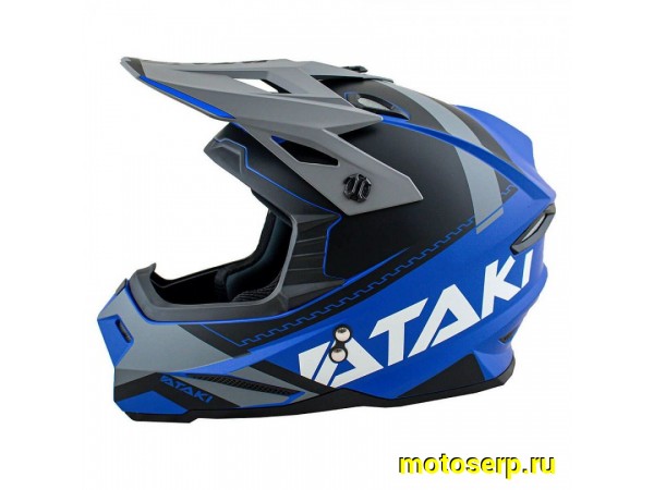 Купить  ====Шлем Кросс Ataki JK801 Valor синий/серый матовый р-р M  (шт)  (0 купить с доставкой по Москве и России, цена, технические характеристики, комплектация фото  - motoserp.ru