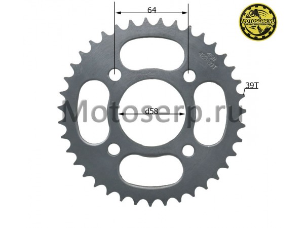 Купить  Звезда ведомая голая (венец) (428-39) (428-39T D-58mm, 4x64mm) CG,CB-125/250 (шт) (ML 21692 (ML 21685 (ML 21682 купить с доставкой по Москве и России, цена, технические характеристики, комплектация фото  - motoserp.ru