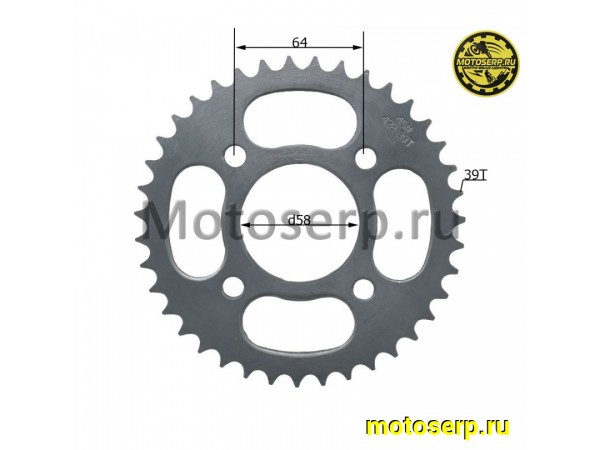 Купить  Звезда ведомая голая (венец) (428-39) (428-39T D-58mm, 4x64mm) CG,CB-125/250 (шт) (ML 21692 (ML 21685 (ML 21682 купить с доставкой по Москве и России, цена, технические характеристики, комплектация фото  - motoserp.ru