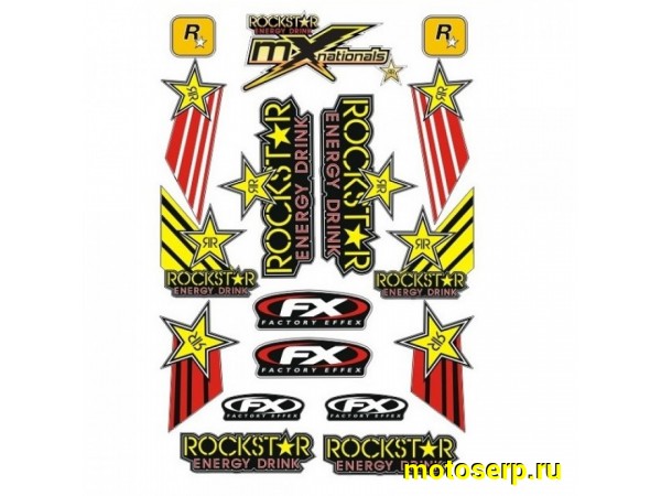 Купить  Наклейки (набор) "Rockstar" светоотражающие (17 шт) (МК PKTZ 027 купить с доставкой по Москве и России, цена, технические характеристики, комплектация фото  - motoserp.ru