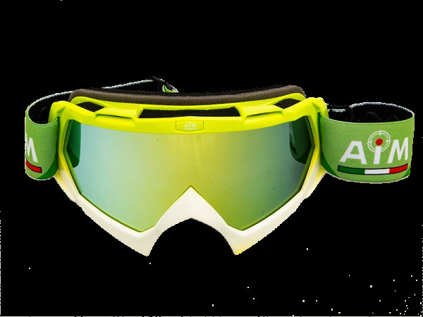 Купить  Очки мото Кросс AiM 157-900 Lime-White Glossy PRO (шт) (AIM 157-900 купить с доставкой по Москве и России, цена, технические характеристики, комплектация фото  - motoserp.ru