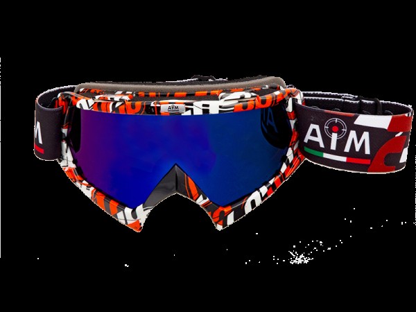 Купить  Очки мото Кросс AiM 157-700 White-Black-Red Glossy PRO (шт) (AIM 157-700 купить с доставкой по Москве и России, цена, технические характеристики, комплектация фото  - motoserp.ru