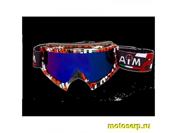 Купить  Очки мото Кросс AiM 157-700 White-Black-Red Glossy PRO (шт) (AIM 157-700 купить с доставкой по Москве и России, цена, технические характеристики, комплектация фото  - motoserp.ru