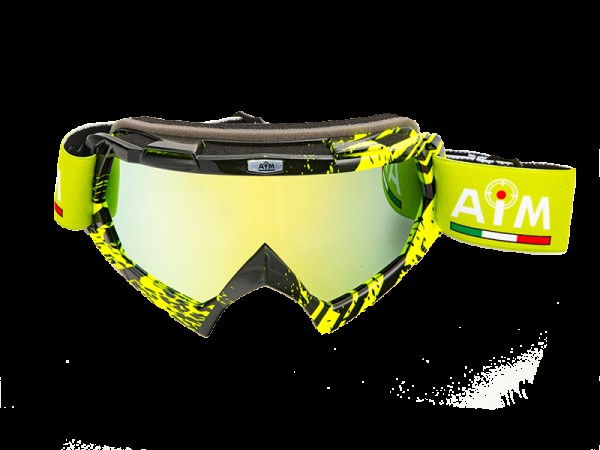 Купить  Очки мото Кросс AiM 157-600 Black-Yellow Glossy PRO (шт) (AIM 157-600 купить с доставкой по Москве и России, цена, технические характеристики, комплектация фото  - motoserp.ru