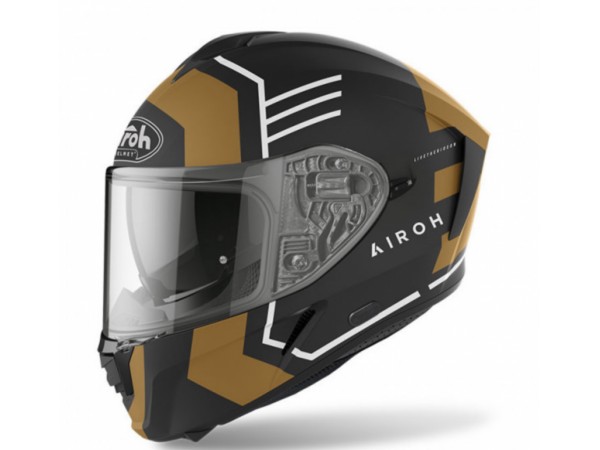 Купить  Шлем закрытый интеграл AIROH SPARK THRILL GOLD MATT (L) (шт) (AIM AI36A13SPATGC-L купить с доставкой по Москве и России, цена, технические характеристики, комплектация фото  - motoserp.ru