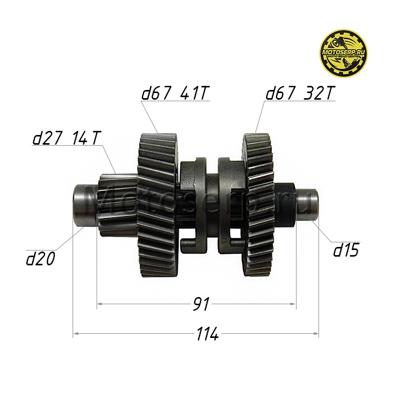 Купить  Шестерня - вал редуктора промежуточный 161QMK, 157QMJ  ATV 200cc  HAMMER-200 (шт) (Rockot RM-434491 (Rockot 057QMD-100360000 купить с доставкой по Москве и России, цена, технические характеристики, комплектация фото  - motoserp.ru