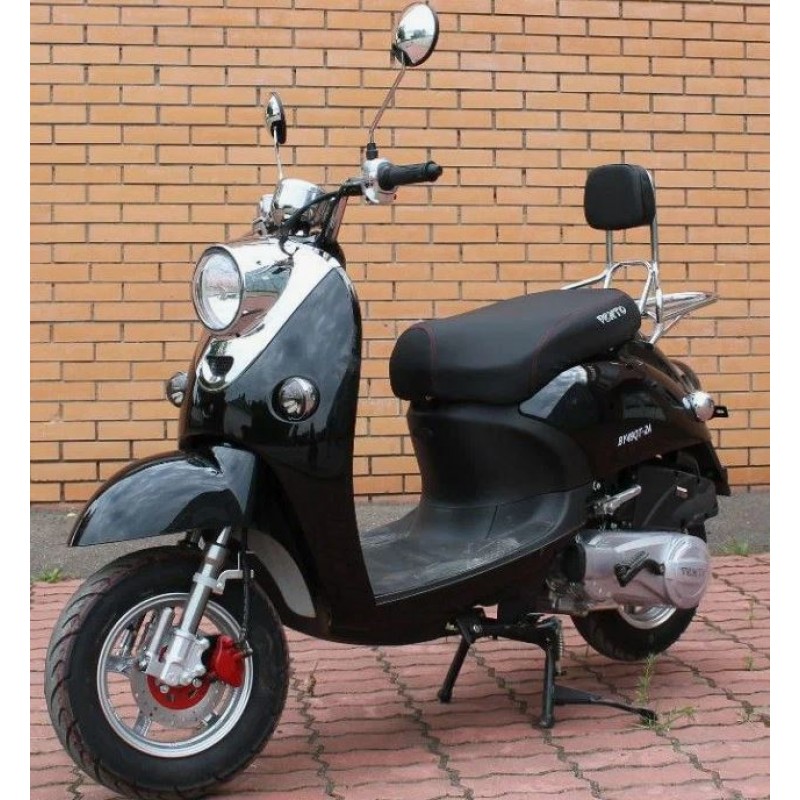 Купить  Скутер VMC RETRO с кофром (Венто Ретро) 50cc; 1,5 местный, 4Т, возд. охлажд., диск/барабан, кол. 10"/10"(шт) 01500 (Vento  купить с доставкой по Москве и России, цена, технические характеристики, комплектация фото  - motoserp.ru