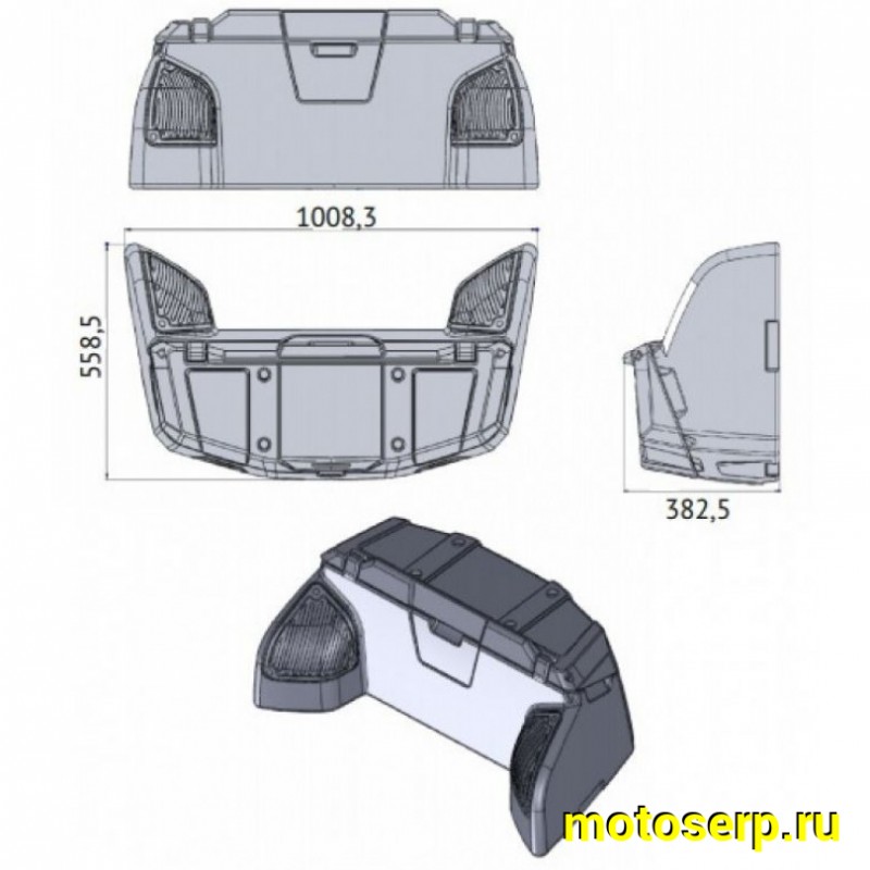 Купить  Кофр задний для АТV пластик мод 8050 GKA / S 304 (черный) (588х1008х382мм) 75л. (шт) (GKA купить с доставкой по Москве и России, цена, технические характеристики, комплектация фото  - motoserp.ru