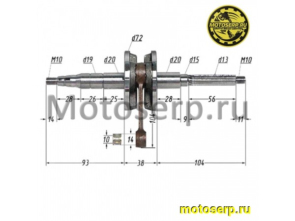 Купить  Коленвал (вал коленчатый) Yamaha JOG-50 3KJ TW  (шт) (К-дар 2100209 купить с доставкой по Москве и России, цена, технические характеристики, комплектация фото  - motoserp.ru