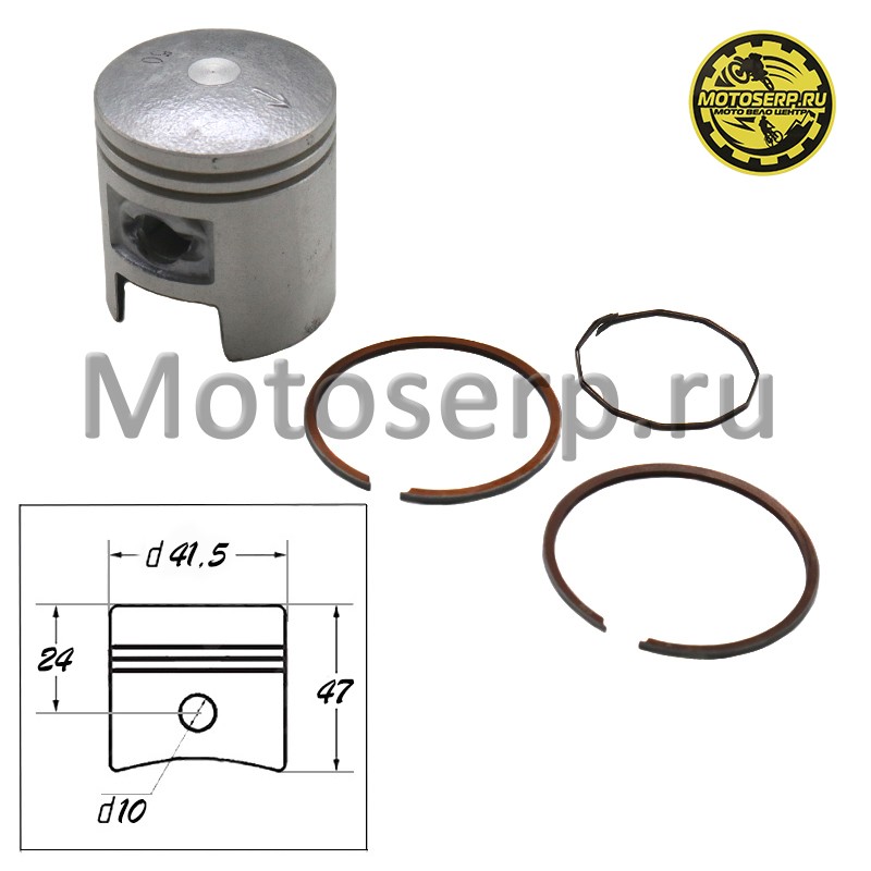 Купить  Поршень Suzuki AD-50  D41,5 (2р); p-10; 50cc TW SEE (без пальца и стопорных колец) (К-дар 2100513 купить с доставкой по Москве и России, цена, технические характеристики, комплектация фото  - motoserp.ru