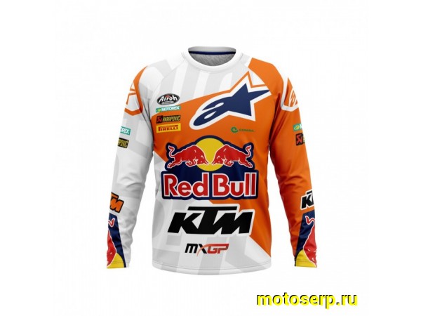 Купить  Джерси (футболка для мотокросса) V-RUS AlpineStars KTM для детей (цвет: Red Bull (белый (детский) рост 140 (шт) (МотоЯ купить с доставкой по Москве и России, цена, технические характеристики, комплектация фото  - motoserp.ru