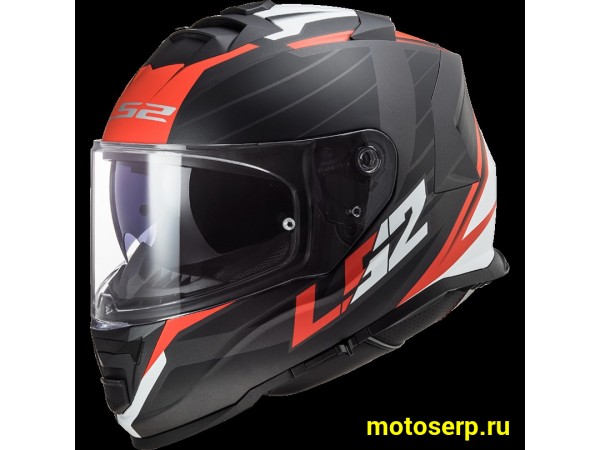 Купить  Шлем закрытый LS2 FF800 STORM NERVE Matt Black Red (XL) интеграл (шт) (LS2 купить с доставкой по Москве и России, цена, технические характеристики, комплектация фото  - motoserp.ru
