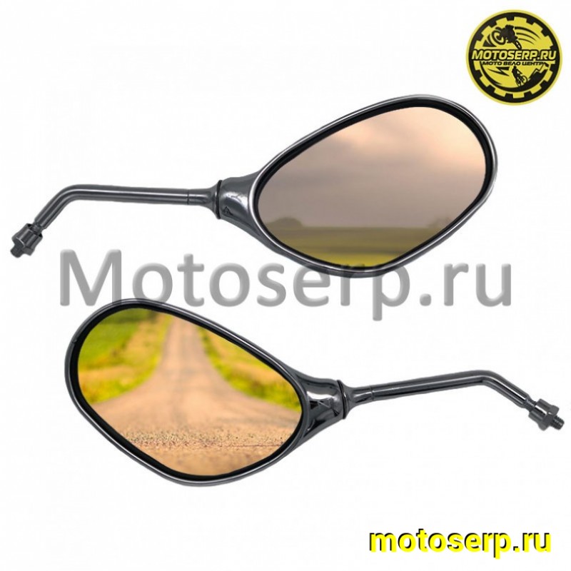 Купить  Зеркала (d-8mm, прав резьба) овал пласт. (бобовидные, хром) (пар.) (MM 33644 купить с доставкой по Москве и России, цена, технические характеристики, комплектация фото  - motoserp.ru