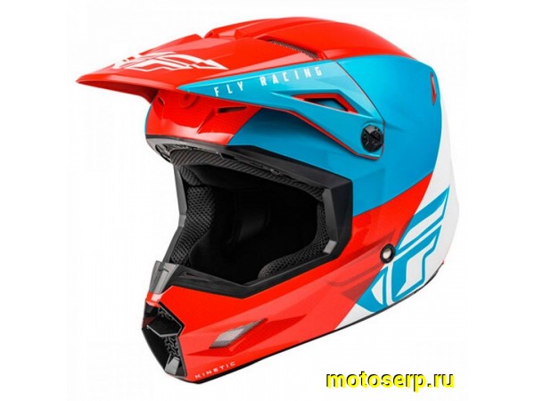 Купить  ====Шлем Кросс FLY RACING KINETIC Straight Edge (красный/белый/синий) M (шт)  (0 купить с доставкой по Москве и России, цена, технические характеристики, комплектация фото  - motoserp.ru