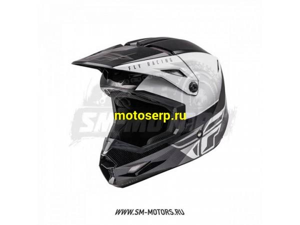 Купить  ====Шлем Кросс FLY RACING KINETIC Straight Edge (черный/белый) M (шт) (0 купить с доставкой по Москве и России, цена, технические характеристики, комплектация фото  - motoserp.ru