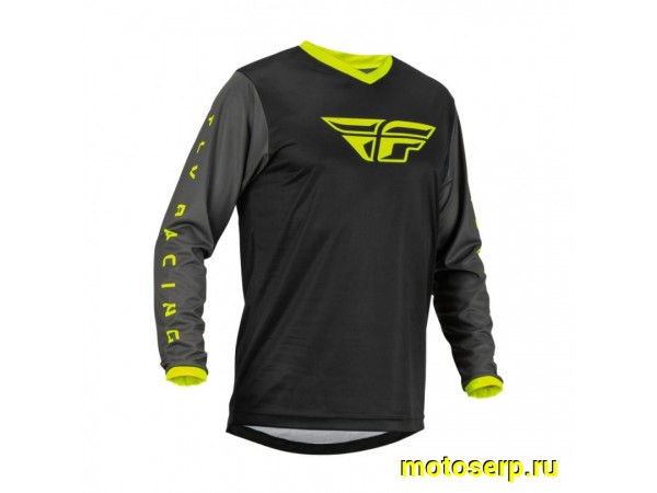 Купить  ====Джерси (футболка для мотокросса) FLY RACING F-16 черная/серая/Hi-Vis желтый (M) 2023 (шт)  (0 купить с доставкой по Москве и России, цена, технические характеристики, комплектация фото  - motoserp.ru