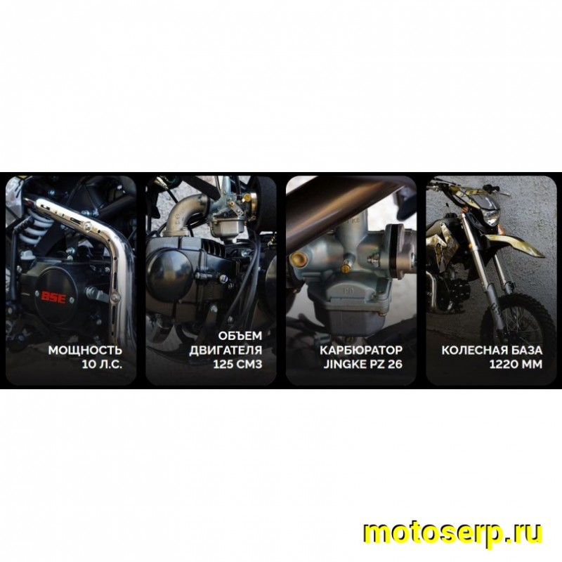 Купить  ====Питбайк BSE EX125 17/14 Green Orange Ant (шт) купить с доставкой по Москве и России, цена, технические характеристики, комплектация фото  - motoserp.ru