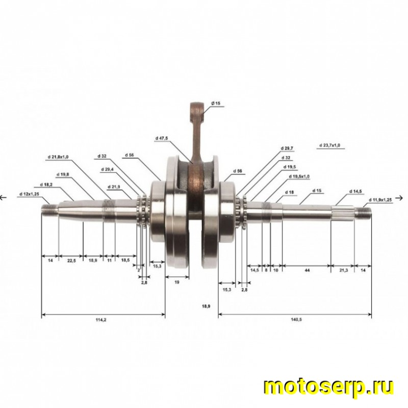 Купить  Коленвал (вал коленчатый) 163QMK p-15mm 200см3 с баланс. валом (шт) (ML 17908 купить с доставкой по Москве и России, цена, технические характеристики, комплектация фото  - motoserp.ru