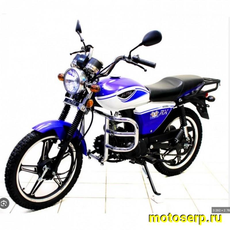 Купить  Мопед Motoland Альфа RX 11 синий (A) (Альфа эр икс 50/110) 4Т; 50/110cc; колеса 17"литые; 4пер, эл. старт;  хром. тахом (шт) (ML 19903 (ФОТО купить с доставкой по Москве и России, цена, технические характеристики, комплектация фото  - motoserp.ru