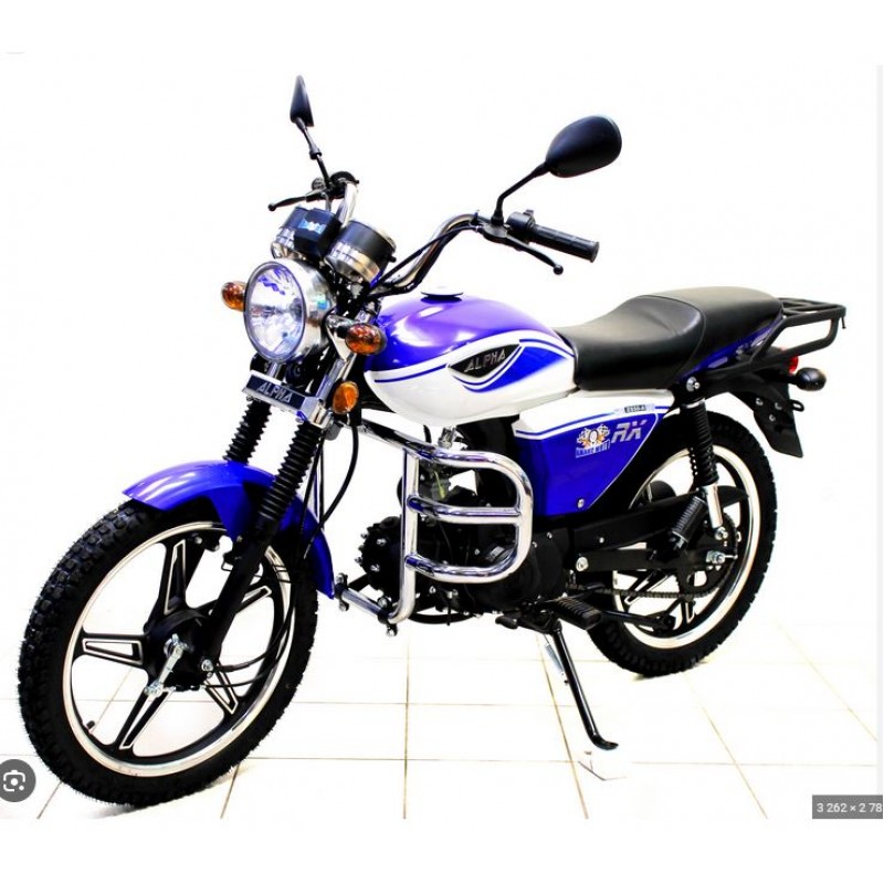 Купить  Мопед Motoland Альфа RX 11 синий (A) (Альфа эр икс 50/110) 4Т; 50/110cc; колеса 17"литые; 4пер, эл. старт;  хром. тахом (шт) (ML 19903 (ФОТО купить с доставкой по Москве и России, цена, технические характеристики, комплектация фото  - motoserp.ru