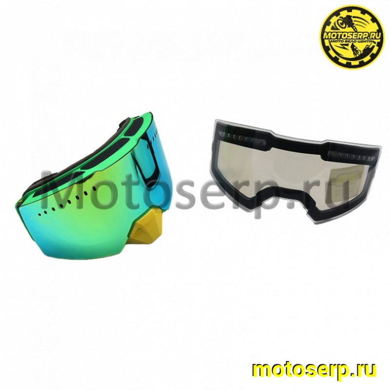 Купить  Очки мото Кросс Radien goggles снегоходные/ATV зимние (быстросменная магнитная линза с двойным стеклом) LYNX (реплика) зеленые (шт) (Кокурин купить с доставкой по Москве и России, цена, технические характеристики, комплектация фото  - motoserp.ru