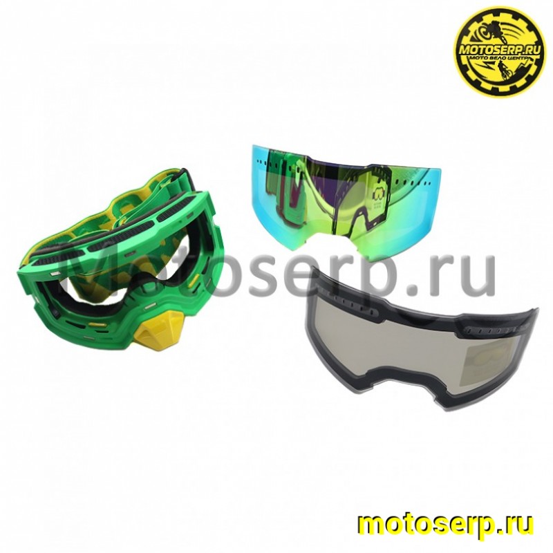 Купить  Очки мото Кросс Radien goggles снегоходные/ATV зимние (быстросменная магнитная линза с двойным стеклом) LYNX (реплика) зеленые (шт) (Кокурин купить с доставкой по Москве и России, цена, технические характеристики, комплектация фото  - motoserp.ru