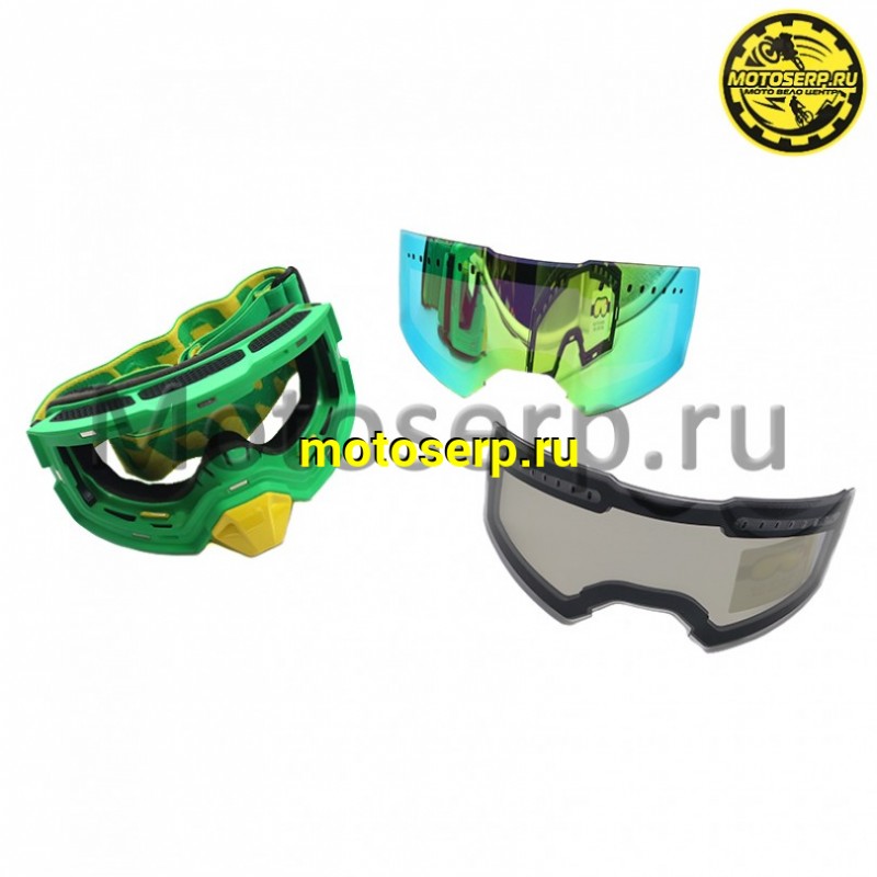 Купить  Очки мото Кросс Radien goggles снегоходные/ATV зимние (быстросменная магнитная линза с двойным стеклом) LYNX (реплика) зеленые (шт) (Кокурин купить с доставкой по Москве и России, цена, технические характеристики, комплектация фото  - motoserp.ru