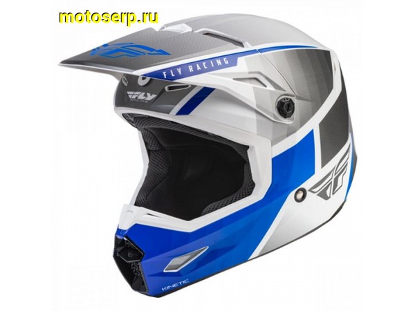 Купить  ====Шлем Кросс FLY RACING KINETIC Drift серый/белый р-р M (шт) (0 купить с доставкой по Москве и России, цена, технические характеристики, комплектация фото  - motoserp.ru