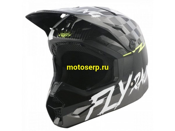 Купить  ====Шлем Кросс (Детский) FLY RACING KINETIC Sketch черный/белый/желтый р-р YM (шт) (0 купить с доставкой по Москве и России, цена, технические характеристики, комплектация фото  - motoserp.ru