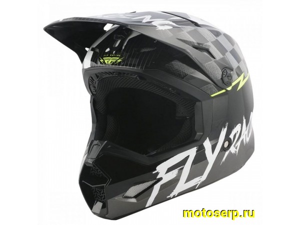Купить  ====Шлем Кросс (Детский) FLY RACING KINETIC Sketch черный/белый/желтый р-р YM (шт) (0 купить с доставкой по Москве и России, цена, технические характеристики, комплектация фото  - motoserp.ru