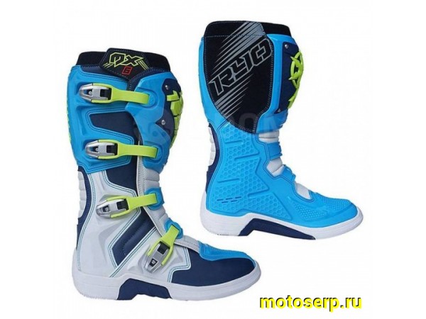 Купить  Мотоботы кросс. RYO Racing MX6 ENDURO (защ. голени), р-р40" голубой/белый (пар) (Regul 304247-2 купить с доставкой по Москве и России, цена, технические характеристики, комплектация фото  - motoserp.ru
