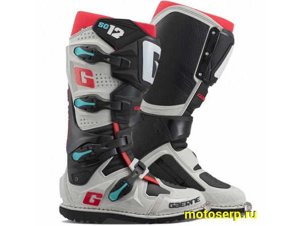 Купить  Мотоботы кросс. GAERNE SG-12 Enduro (защ. голени), черный/красный/серый р-р 46" (Ч/З) (пар) (GAERNE 2177-125 купить с доставкой по Москве и России, цена, технические характеристики, комплектация фото  - motoserp.ru