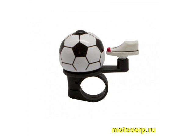 Купить  Звонок металлический/пластик ударный, детский (ФОРМА ФУТБОЛЬНЫЙ МЯЧ) Вело (шт) (Дан купить с доставкой по Москве и России, цена, технические характеристики, комплектация фото  - motoserp.ru