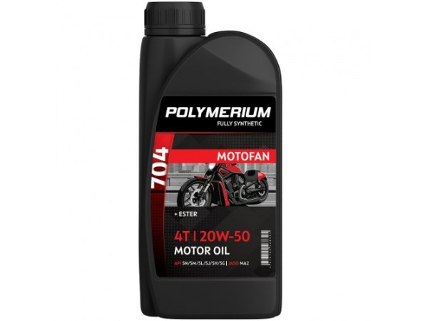 Купить  Масло POLYMERIUM MOTOFAN 704 20W50 4T 1L синт. (шт) (plmmf470420501 (JP купить с доставкой по Москве и России, цена, технические характеристики, комплектация фото  - motoserp.ru