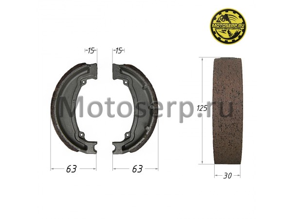 Купить  Колодки тормозные барабан d=125mm h=30mm  ATV125-150 (пар) (MT 10300 купить с доставкой по Москве и России, цена, технические характеристики, комплектация фото  - motoserp.ru