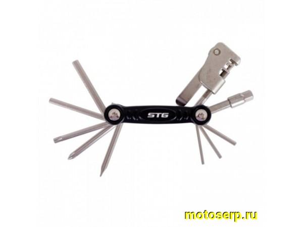 Купить  Ключ-нож шестигр. (мультитул) + ВЫЖИМКА ЦЕПИ STG YC-287B1 (16 функций) Вело (шт) (Грат Вест Х83406 купить с доставкой по Москве и России, цена, технические характеристики, комплектация фото  - motoserp.ru