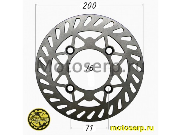 Купить  Диск тормозной передний (200x76) (отв:4x71) TTR125 (шт) (MOTO-SKUTER 13859 (Кокурин купить с доставкой по Москве и России, цена, технические характеристики, комплектация фото  - motoserp.ru