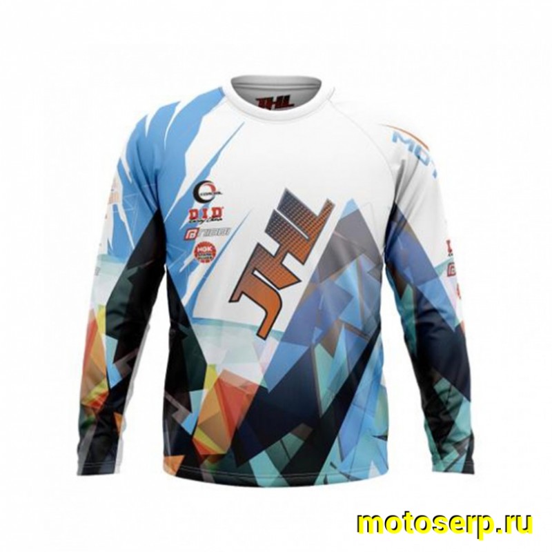 Купить  Джерси (футболка для мотокросса) Model #3 JHL бело-голубая (XL) (шт) (0 купить с доставкой по Москве и России, цена, технические характеристики, комплектация фото  - motoserp.ru