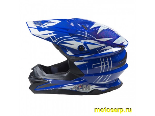 Купить  Шлем Кросс AiM JK803S синий/белый (XXL) (шт) (AIM 803-016-XXL купить с доставкой по Москве и России, цена, технические характеристики, комплектация фото  - motoserp.ru
