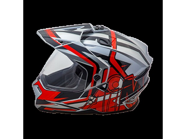 Купить  Шлем Кросс AIM JK802S (мотард) Red/Black/Grey (красный, черный, серый) (S) (шт) (AIM 802-013-S купить с доставкой по Москве и России, цена, технические характеристики, комплектация фото  - motoserp.ru