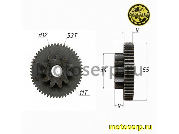 Купить  Шестерня электростартера ATV300, Linhai D300, D400 (шт) (0 купить с доставкой по Москве и России, цена, технические характеристики, комплектация фото  - motoserp.ru