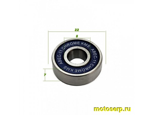 Купить  Подшипник КОЛЕСА ABEC-11 для самоката (промподшипник) 22*8*7 KMS (высокое качество, пластиковый пыльник для защиты от влаги) (шт) (Мир 67546 купить с доставкой по Москве и России, цена, технические характеристики, комплектация фото  - motoserp.ru
