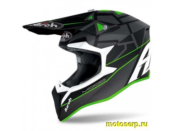 Купить  Шлем Кросс AIROH WRAAP MOOD (GREEN MATT) (S) (шт) (AIROH купить с доставкой по Москве и России, цена, технические характеристики, комплектация фото  - motoserp.ru