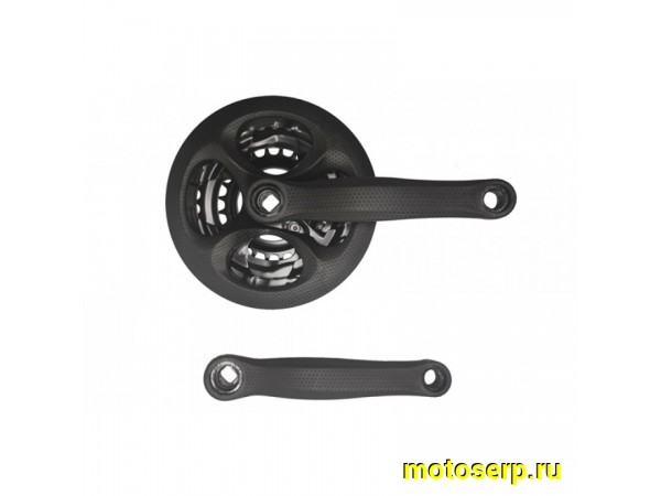 Купить  Шатуны 3 зв.на квадрате. Сталь 42/34/24 зуб D-EDх3 черный с пластиковой защитой Вело (пар) (Золотник 3012602-47 купить с доставкой по Москве и России, цена, технические характеристики, комплектация фото  - motoserp.ru