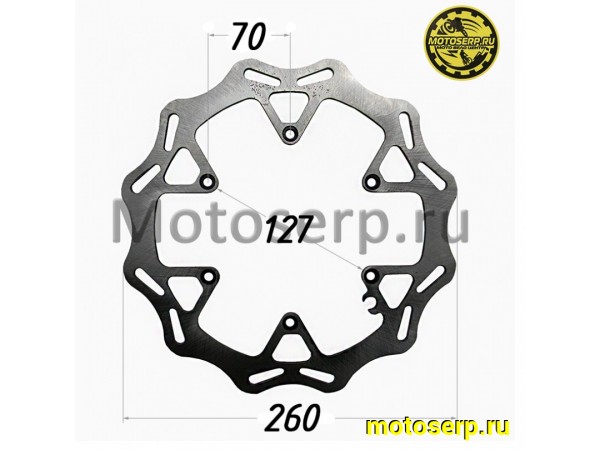 Купить  Диск тормозной передний (260x127x4) (отв:6x70) KTM Husqvarna OTOM TE/FE/FC/FX/MX/EXC/GS/SX/LC-4/SX-F GR Zuum Brz Avantis Hasky (шт) (JP купить с доставкой по Москве и России, цена, технические характеристики, комплектация фото  - motoserp.ru