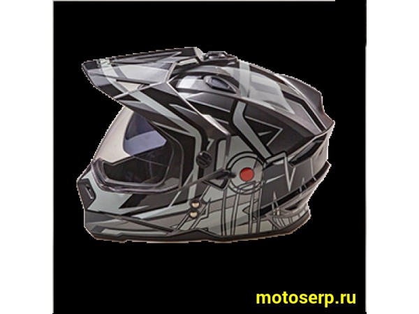 Купить  Шлем Кросс AIM JK802S (мотард) Black/Grey/White (черный, серый, белый) (L) (шт) (AIM 802-024-L купить с доставкой по Москве и России, цена, технические характеристики, комплектация фото  - motoserp.ru