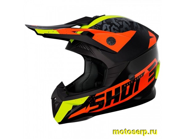 Купить  Шлем Кросс Shot PULSE AIRFIT черный/желтый/оранжевый (глянцевый) (S) (SM 941-5671 купить с доставкой по Москве и России, цена, технические характеристики, комплектация фото  - motoserp.ru