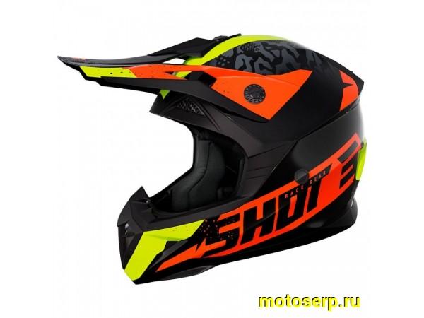 Купить  Шлем Кросс Shot PULSE AIRFIT черный/желтый/оранжевый (глянцевый) (M) (SM 941-4025 купить с доставкой по Москве и России, цена, технические характеристики, комплектация фото  - motoserp.ru
