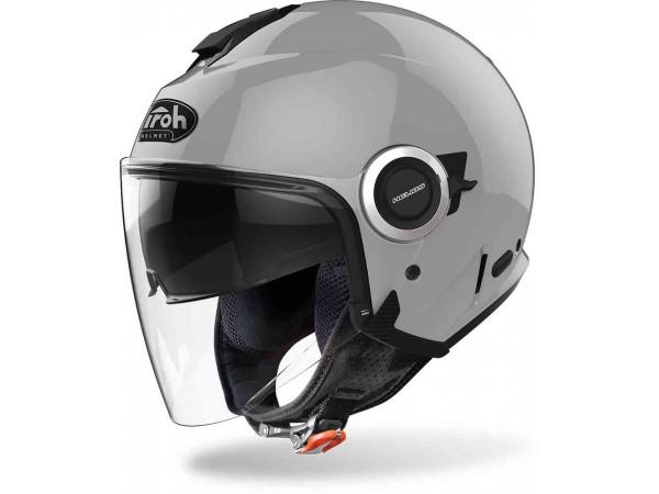 Купить  Шлем открытый  со стеклом AIROH HELIOS COLOR Grey Gloss (XL) (шт) (AIROH купить с доставкой по Москве и России, цена, технические характеристики, комплектация фото  - motoserp.ru