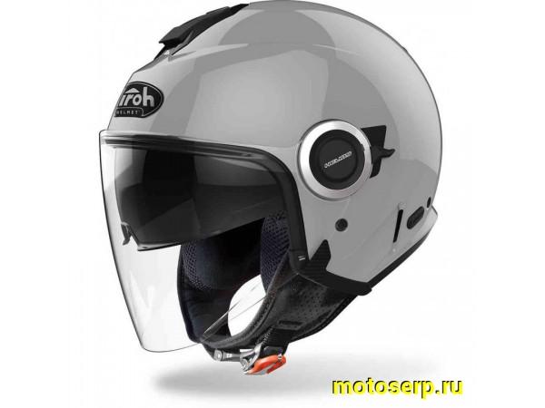 Купить  Шлем открытый  со стеклом AIROH HELIOS COLOR Grey Gloss (XL) (шт) (AIROH купить с доставкой по Москве и России, цена, технические характеристики, комплектация фото  - motoserp.ru